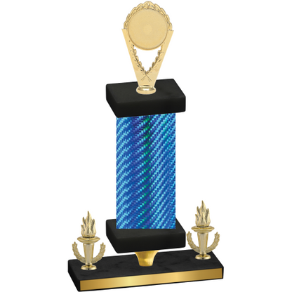 Premium Single Blue Carbon Fiber Victory Insert Trophy