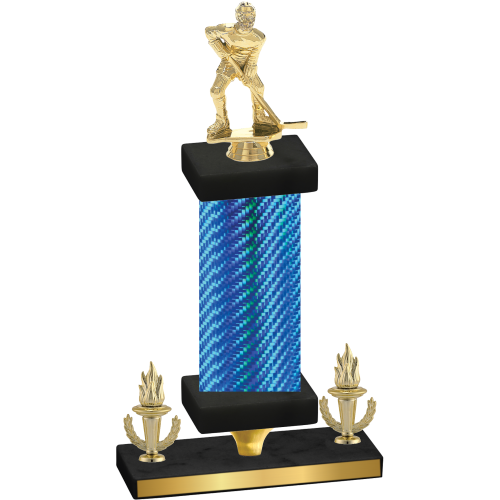 Premium Single Blue Carbon Fiber Victory Hockey Trophy
