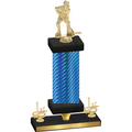 Premium Single Blue Carbon Fiber First Place Hockey Trophy