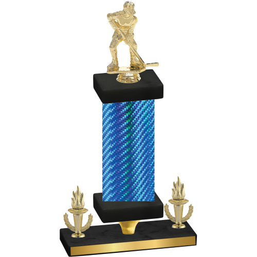 Premium Single Blue Carbon Fiber Victory Hockey Trophy