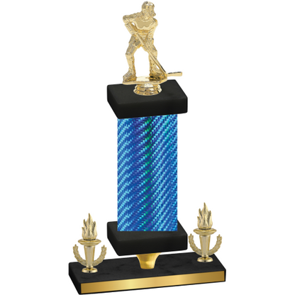 Premium Single Blue Carbon Fiber Victory Hockey Trophy
