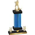 Premium Single Blue Carbon Fiber Year Hockey Trophy