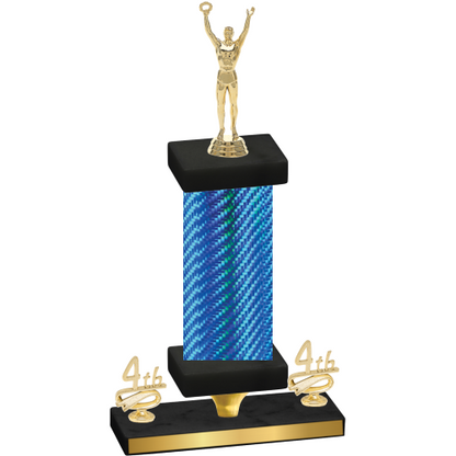 Premium Single Blue Carbon Fiber Fourth Place Victory Trophy