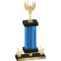 Premium Single Blue Carbon Fiber Third Place Victory Trophy