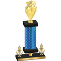 Premium Single Blue Carbon Fiber Victory Pickleball Trophy