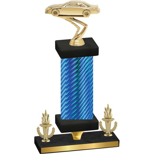 Premium Single Blue Carbon Fiber Victory Cars Trophy