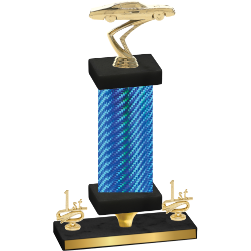 Premium Single Blue Carbon Fiber First Place Cars Trophy