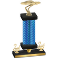Premium Single Blue Carbon Fiber Second Place Cars Trophy