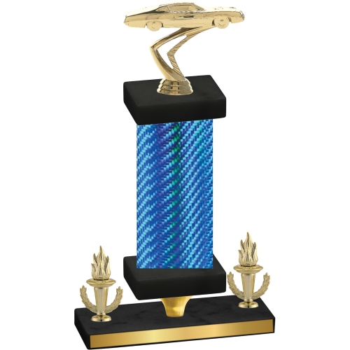 Premium Single Blue Carbon Fiber Victory Cars Trophy