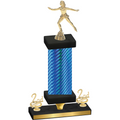 Premium Single Blue Carbon Fiber Second Place Skater Trophy