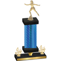 Premium Single Blue Carbon Fiber Fourth Place Skater Trophy