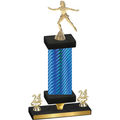 Premium Single Blue Carbon Fiber Year Skater Trophy