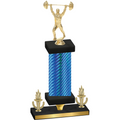 Premium Single Blue Carbon Fiber Victory Weights Trophy