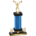 Premium Single Blue Carbon Fiber Year Weights Trophy