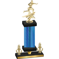 Premium Single Blue Carbon Fiber Victory Flag Football Trophy