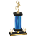 Premium Single Blue Carbon Fiber Fourth Place Majorette Trophy