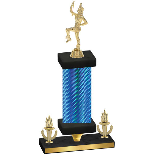 Premium Single Blue Carbon Fiber Victory Majorette Trophy
