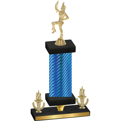 Premium Single Blue Carbon Fiber Victory Majorette Trophy