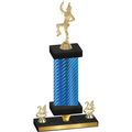Premium Single Blue Carbon Fiber Year Majorette Trophy