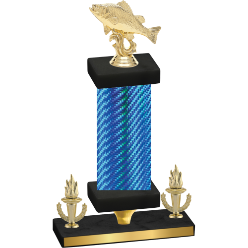 Premium Single Blue Carbon Fiber Victory Fishing Trophy
