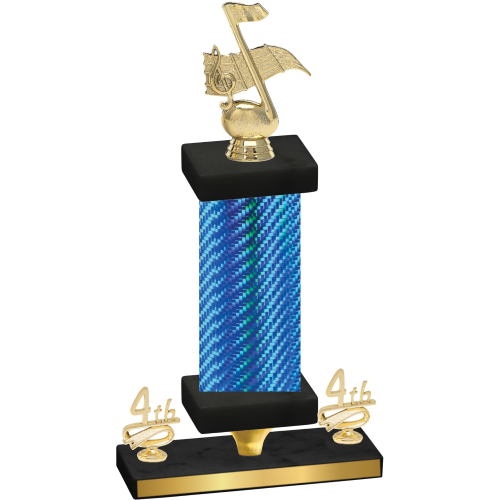 Premium Single Blue Carbon Fiber Fourth Place Music Trophy