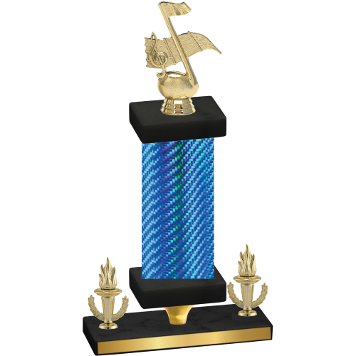 Premium Single Blue Carbon Fiber Victory Music Trophy