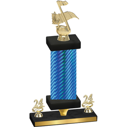 Premium Single Blue Carbon Fiber Year Music Trophy