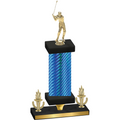 Premium Single Blue Carbon Fiber Victory Golf Trophy