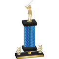 Premium Single Blue Carbon Fiber Year Golf Trophy