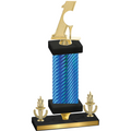 Premium Single Blue Carbon Fiber Victory Golf Trophy