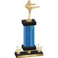 Premium Single Blue Carbon Fiber Second Place Karate Trophy