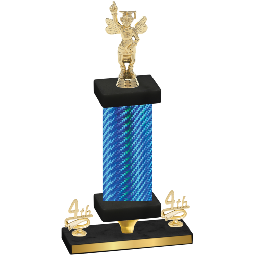 Premium Single Blue Carbon Fiber Fourth Place Academics Trophy