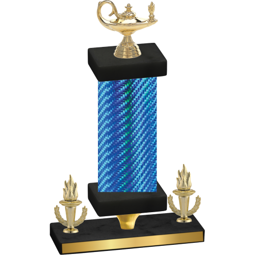 Premium Single Blue Carbon Fiber Victory Academics Trophy