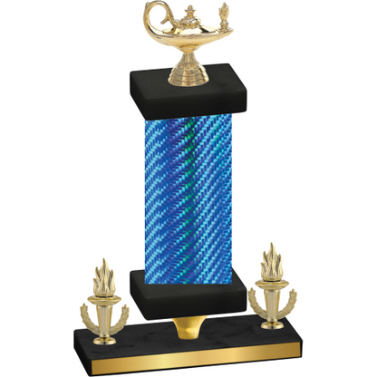 Premium Single Blue Carbon Fiber Victory Academics Trophy