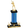 Premium Single Blue Carbon Fiber First Place Softball Trophy