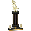 Premium Single Black Glacier Year Football Trophy