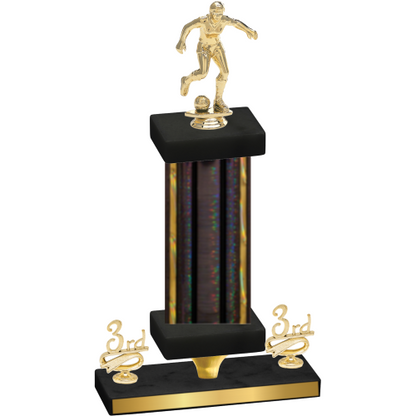 Premium Single Black Glacier Third Place Soccer Trophy
