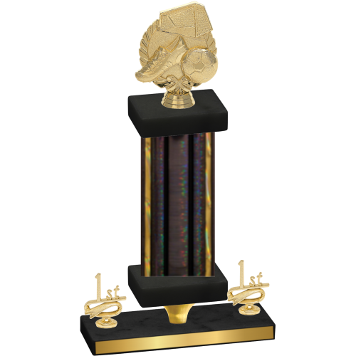 Premium Single Black Glacier First Place Soccer Trophy
