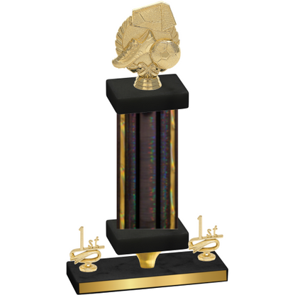 Premium Single Black Glacier First Place Soccer Trophy