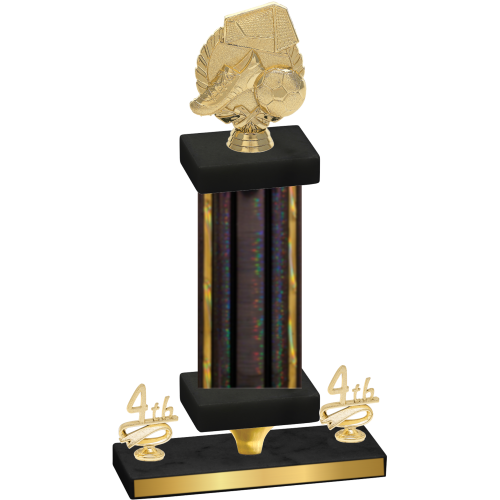 Premium Single Black Glacier Fourth Place Soccer Trophy