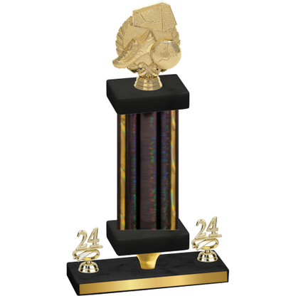 Premium Single Black Glacier Year Soccer Trophy