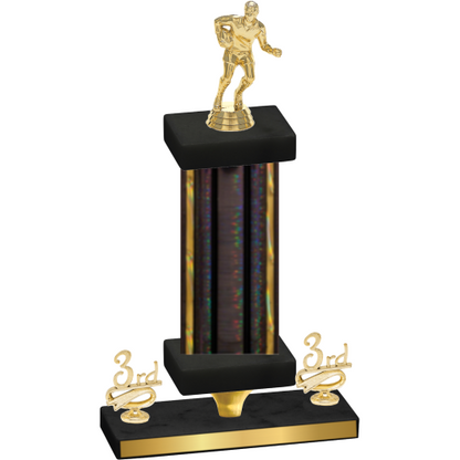 Premium Single Black Glacier Third Place Rugby Trophy