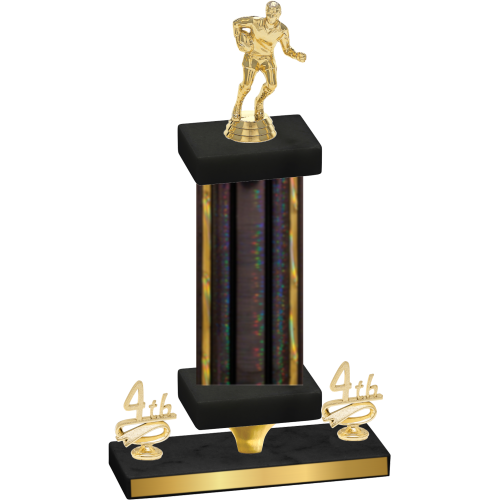 Premium Single Black Glacier Fourth Place Rugby Trophy