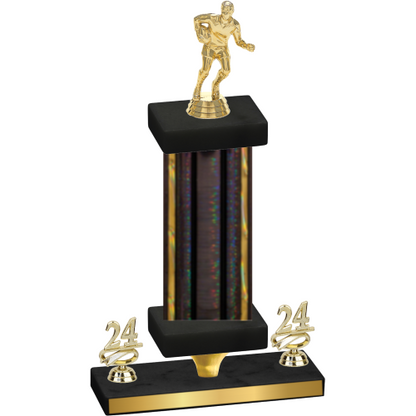 Premium Single Black Glacier Year Rugby Trophy