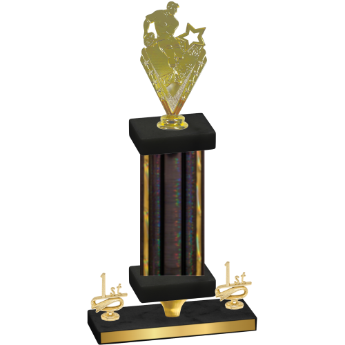 Premium Single Black Glacier First Place Rugby Trophy