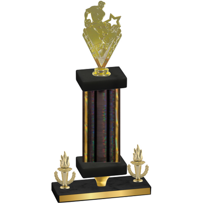 Premium Single Black Glacier Victory Rugby Trophy