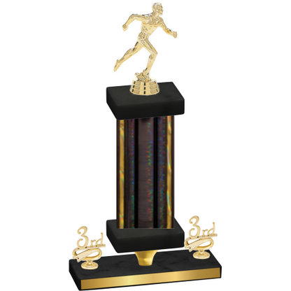 Premium Single Black Glacier Third Place Running Trophy