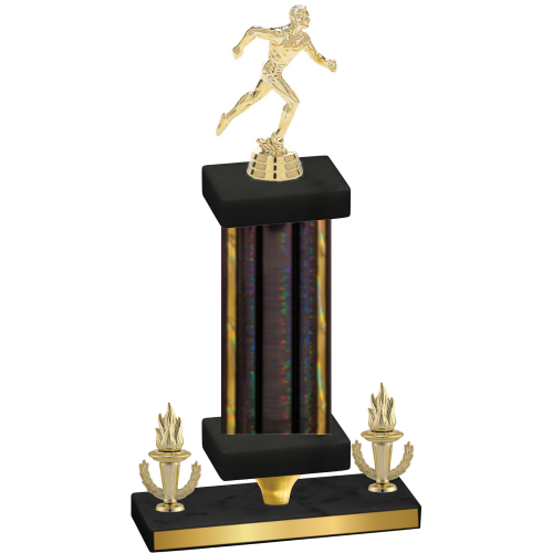 Premium Single Black Glacier Victory Running Trophy
