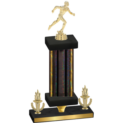 Premium Single Black Glacier Victory Running Trophy