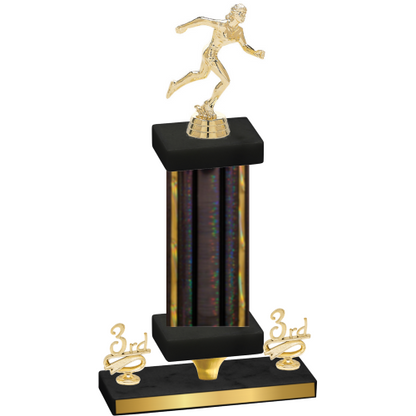 Premium Single Black Glacier Third Place Running Trophy